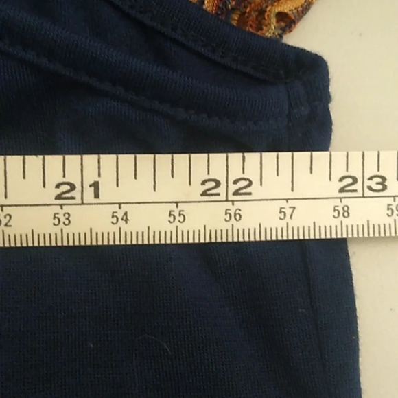 ONE WORLD SHEER CROCHET SHORT SLEEVE OVER TANK TOP,FALL COLORS, TUNIC - Picture 6 of 9